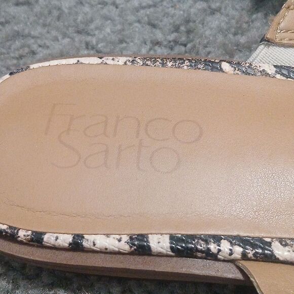 Franco Sarto Marcos snakeskin print slides sandals Sz 8.5 EUC - Picture 6 of 8